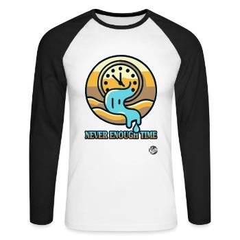 There's never enough time - Unisex Long Sleeve Baseball T-Shirt - white/black - Front - Nik (191cm)