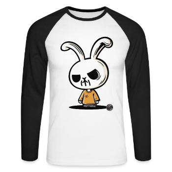 The simple bad bunny - Unisex Long Sleeve Baseball T-Shirt - white/black - Front - Nik (191cm)