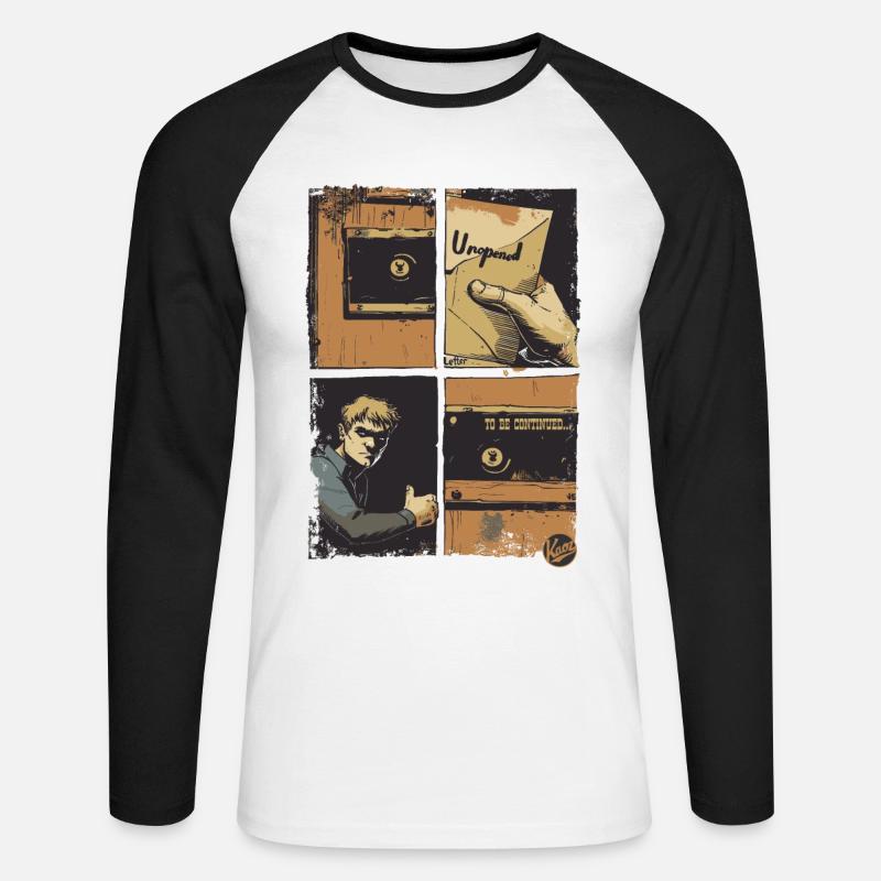 Der Brief: Ein Comic - Unisex Baseballshirt langarm - Weiß/Schwarz