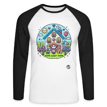 Home Sweet Home, Mama - Unisex Long Sleeve Baseball T-Shirt - white/black - Front - Nik (191cm)