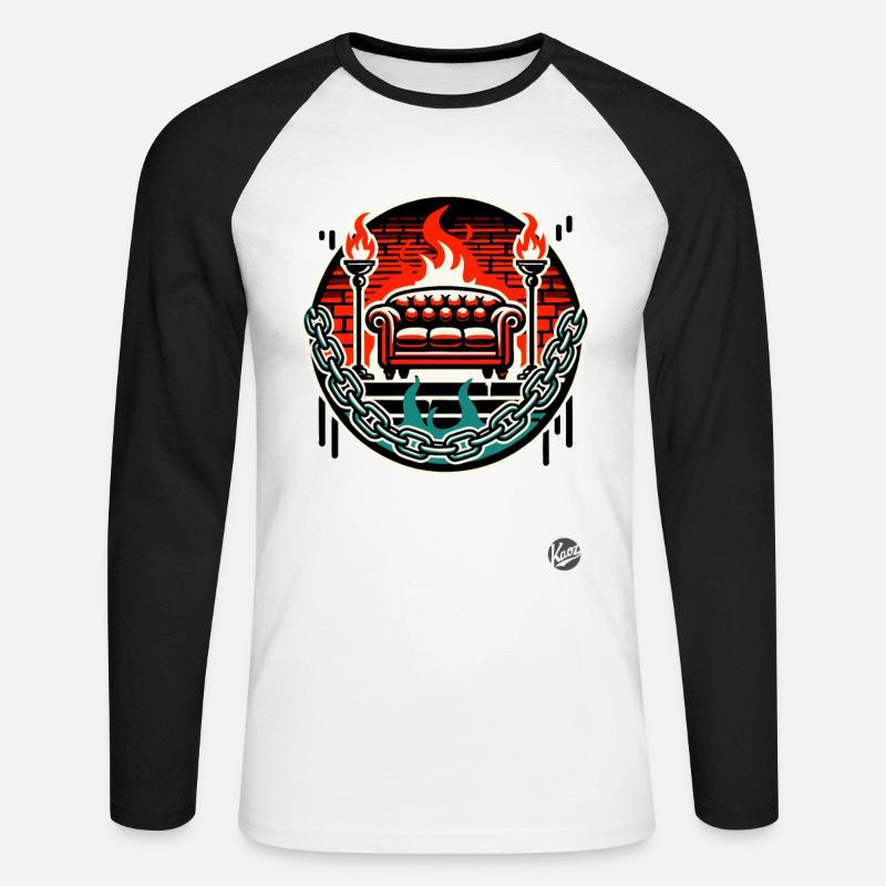 Das Sofa - Unisex Baseballshirt langarm - Weiß/Schwarz