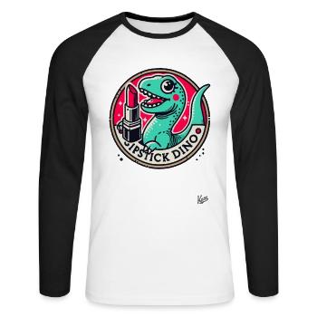 Rouge à lèvres Dino - T-shirt baseball manches longues Homme - blanc/noir - Devant - Nik (191cm)