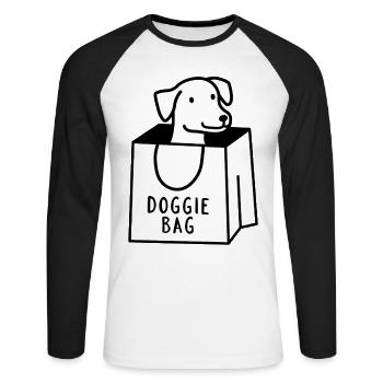 Doggie Bag - Unisex Long Sleeve Baseball T-Shirt - white/black - Front - Nik (191cm)