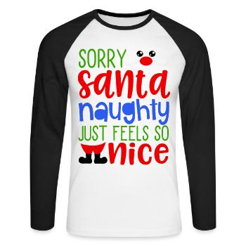 Naughty Feels Nice sale sale - T-shirt baseball manches longues Homme - blanc/noir - Devant - Nik (191cm)