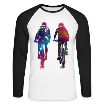 Cycling Bike sport art #cycling #sport - Unisex Long Sleeve Baseball T-Shirt - white/black - Front - Nik (191cm)