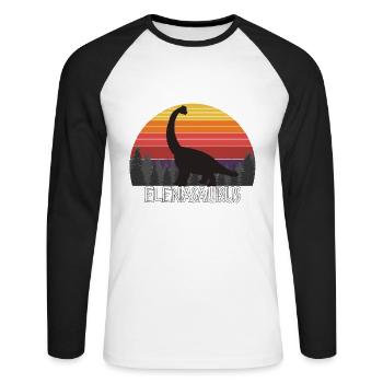 Elenasaurus Elena saurus dinosaur name birthday - Unisex Long Sleeve Baseball T-Shirt - white/black - Front - Nik (191cm)