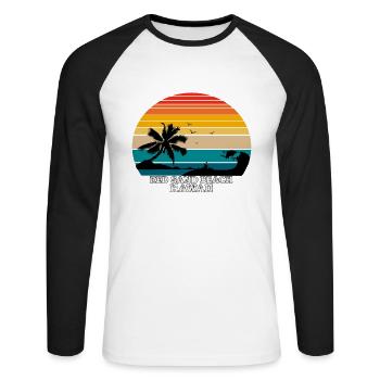 Red Sand Beach Hawaii gift - Unisex Baseballshirt langarm - Weiß/Schwarz - Vorne - Nik (191cm)