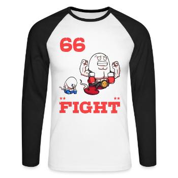 Vor 66 Jahren Gewann Ich Den Kampf 66. Geburtstag - Unisex Baseballshirt langarm - Weiß/Schwarz - Vorne - Nik (191cm)
