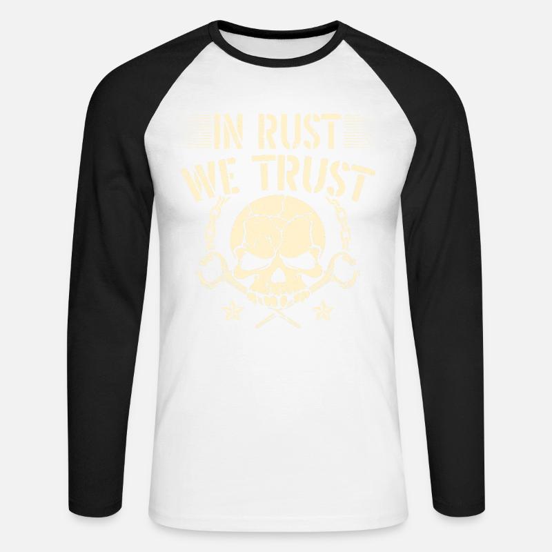 In Rust we rely on Blacksmith Bladesmith - Unisex Long Sleeve Baseball T-Shirt - white/black