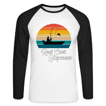 Reel Cool Stepmom Fishing Gifts - Unisex Baseballshirt langarm - Weiß/Schwarz - Vorne - Nik (191cm)