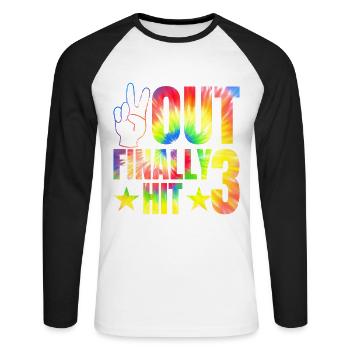Out Endlich Hit 3 Jahre Alten Zelebranten 3. - Unisex Baseballshirt langarm - Weiß/Schwarz - Vorne - Nik (191cm)
