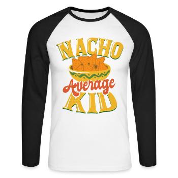 Funny kids saying cinco de mayo Mexico Fan - Unisex Long Sleeve Baseball T-Shirt - white/black - Front - Nik (191cm)