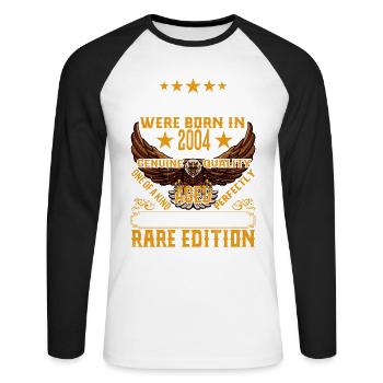 Legends Were Born in 2004, Aged Like Whisky - Unisex Long Sleeve Baseball T-Shirt - white/black - Front - Nik (191cm)