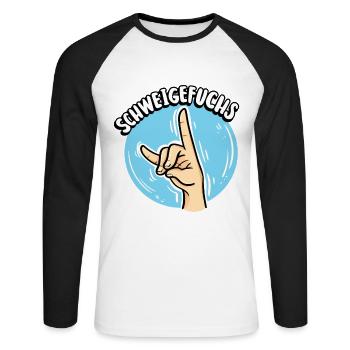 Lehrer Schweigefuchs Für Ruhigen Schüler Im - Unisex Baseballshirt langarm - Weiß/Schwarz - Vorne - Nik (191cm)