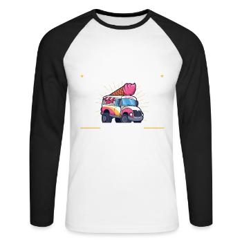 Xxxx Vêtements de marathon de coureur - T-shirt baseball manches longues Homme - blanc/noir - Devant - Nik (191cm)