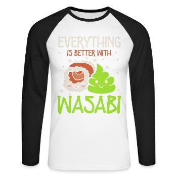 Alles Ist Besser Sushi-liebhaber Japan - Unisex Baseballshirt langarm - Weiß/Schwarz - Vorne - Nik (191cm)