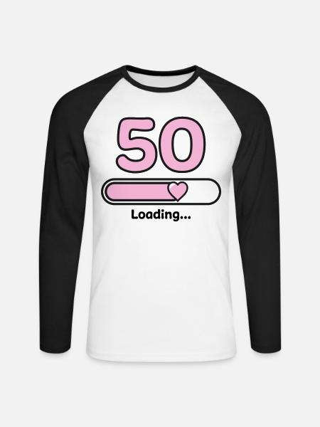 50 Jahre - Unisex Baseballshirt langarm - Weiß/Schwarz