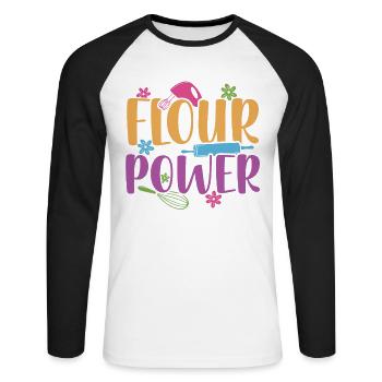 | de puissance de farine | chemise Baker Cuire des | de t-shirt - T-shirt baseball manches longues Homme - blanc/noir - Devant - Nik (191cm)