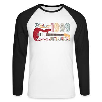 Vintage 1999 Limited Edition 23rd birthday | - Unisex Long Sleeve Baseball T-Shirt - white/black - Front - Nik (191cm)
