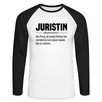 Droit Etudes de droit Examen d’État Avocat Avocat Avocat - T-shirt baseball manches longues Homme - blanc/noir - Devant - Nik (191cm)