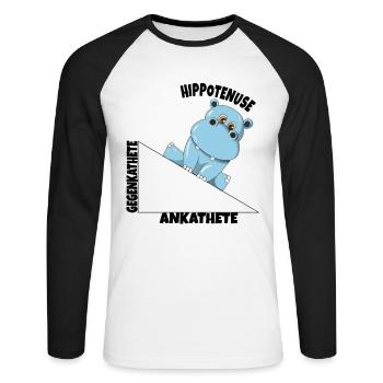 Math Hippotenuse Fonction angulaire Hypoténuse Hippone - T-shirt baseball manches longues Homme - blanc/noir - Devant - Nik (191cm)