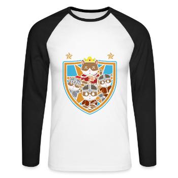 Dungeon Cats | Anime Lover | | de chemise Otaku Manga - T-shirt baseball manches longues Homme - blanc/noir - Devant - Nik (191cm)