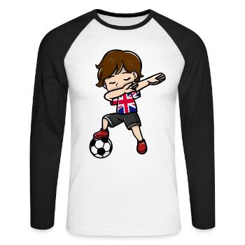 Dabbing Young Football Players United - Unisex Long Sleeve Baseball T-Shirt - white/black - Front - Nik (191cm)