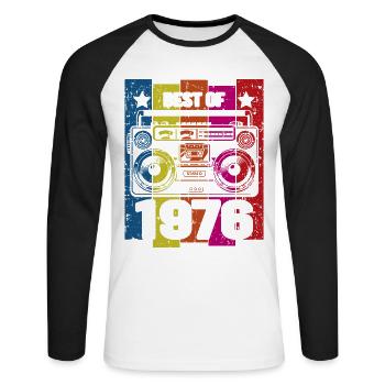 Meilleur de 1976 Stéréo Radio Cassette Player - T-shirt baseball manches longues Homme - blanc/noir - Devant - Nik (191cm)