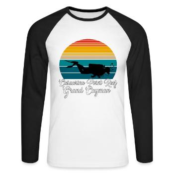 Casuarina Point Reef Grand Cayman Diving - Unisex Long Sleeve Baseball T-Shirt - white/black - Front - Nik (191cm)