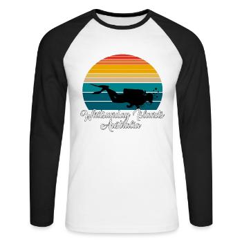 Whitsunday Islands Australie Plongée - T-shirt baseball manches longues Homme - blanc/noir - Devant - Nik (191cm)