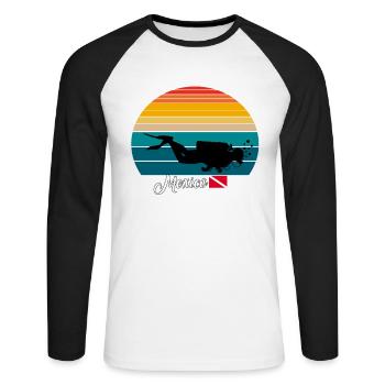Mexico Scuba Diving Gift - Unisex Baseballshirt langarm - Weiß/Schwarz - Vorne - Nik (191cm)