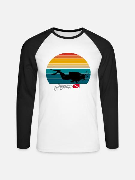 Mexico Scuba Diving Poison - Unisex Long Sleeve Baseball T-Shirt - white/black