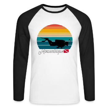 Mozambique Scuba Diving Gift - Unisex Baseballshirt langarm - Weiß/Schwarz - Vorne - Nik (191cm)