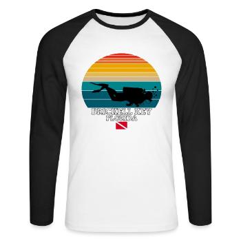 Brickell Key Plongée sur les îles américaines - T-shirt baseball manches longues Homme - blanc/noir - Devant - Nik (191cm)