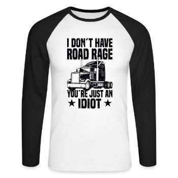 Truck driver Truck driver Truck driver Long-distance driver - Unisex Long Sleeve Baseball T-Shirt - white/black - Front - Nik (191cm)