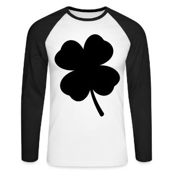 Cloverleaf Symbol - Unisex Long Sleeve Baseball T-Shirt - white/black - Front - Nik (191cm)