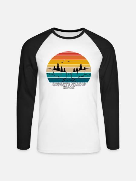 Cascate Nardis Italy - Unisex Baseballshirt langarm - Weiß/Schwarz