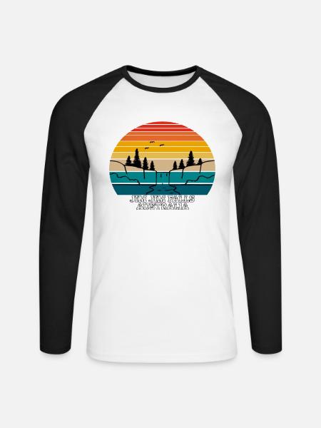 Jim Jim Falls Australia - Unisex Baseballshirt langarm - Weiß/Schwarz
