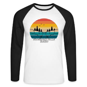 Shoshone Falls Idaho - Unisex Baseballshirt langarm - Weiß/Schwarz - Vorne - Nik (191cm)