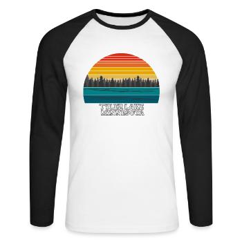 Lac Tyler Minnesota (États-Unis) - T-shirt baseball manches longues Homme - blanc/noir - Devant - Nik (191cm)