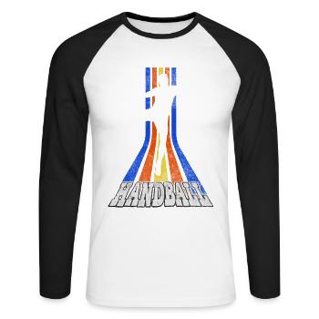 Handball Handball Player Handball Player Vintage Retro - T-shirt baseball manches longues Homme - blanc/noir - Devant - Nik (191cm)