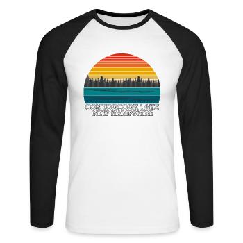 Lac Contoocook New Hampshire - T-shirt baseball manches longues Homme - blanc/noir - Devant - Nik (191cm)