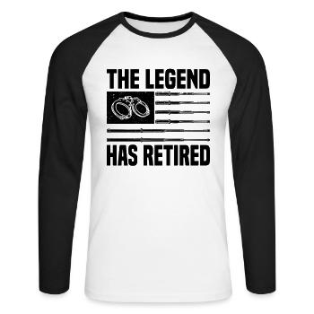 Shérif adjoint Police Law Officer Guard - T-shirt baseball manches longues Homme - blanc/noir - Devant - Nik (191cm)