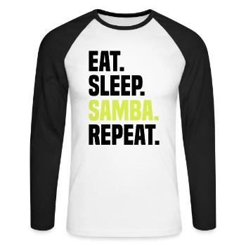 Samba Dancing Dancing Music Practicing Latin - Unisex Long Sleeve Baseball T-Shirt - white/black - Front - Nik (191cm)