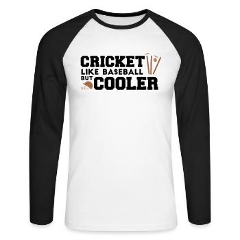 Cricket Racket Sports - Unisex Long Sleeve Baseball T-Shirt - white/black - Front - Nik (191cm)