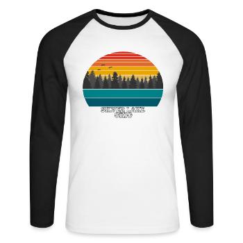 Silver Lake Ohio - Unisex Long Sleeve Baseball T-Shirt - white/black - Front - Nik (191cm)