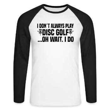 Disc Golf - Unisex Long Sleeve Baseball T-Shirt - white/black - Front - Nik (191cm)