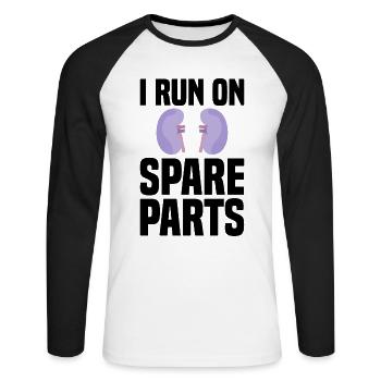 Nierentransplantation Cancer Disease Awareness - Unisex Baseballshirt langarm - Weiß/Schwarz - Vorne - Nik (191cm)