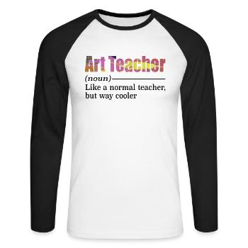 Art Teacher Painter School Artist Brush - Unisex Long Sleeve Baseball T-Shirt - white/black - Front - Nik (191cm)