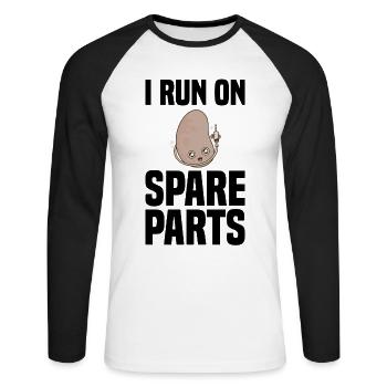 Nierentransplantation - Unisex Baseballshirt langarm - Weiß/Schwarz - Vorne - Nik (191cm)
